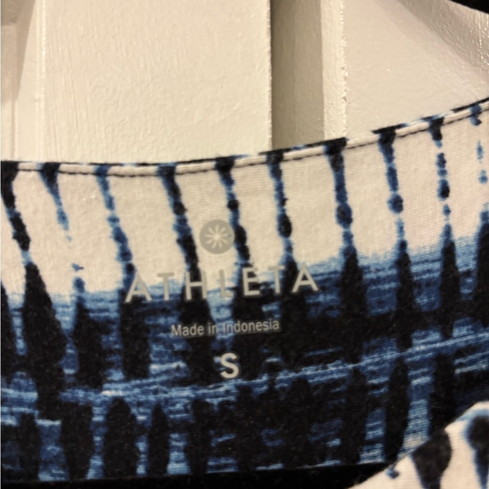 ATHLETA women’s  Modal Navy and White maxi Dress Size Small stripe print tank - Picture 3 of 6